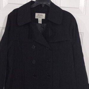 Fog By London Fog Womens Black Long Trench Coat Size XL Jacket